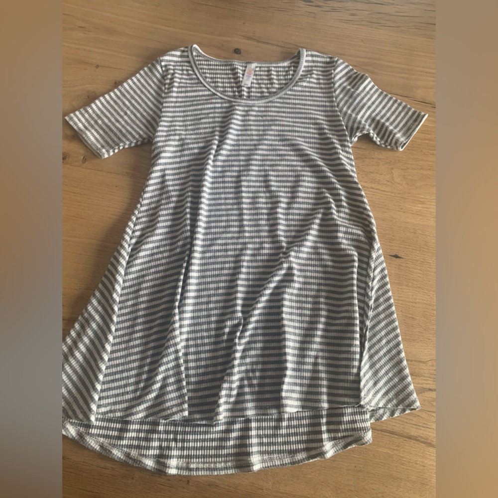 LulaRoe Striped Short Sleeve‎ Scoop Neck Flare Women’s XXS Preloved